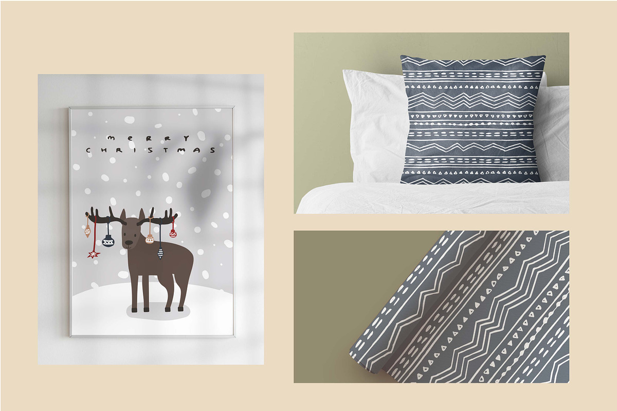 Cartoon Christmas animals and Santa, an Animal Illustration by essskina (Photo 9 of 11)