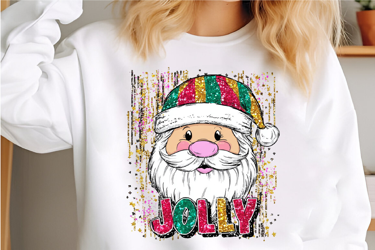 Jolly Santa Brushstroke Glitter Png, an Illustration by Libby Wishes (Photo 2 of 6)