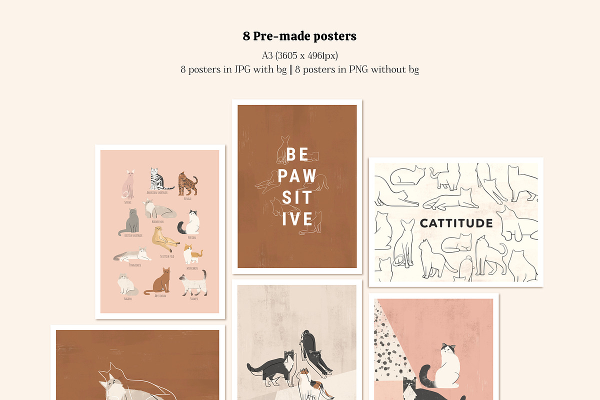 Cats Collection: Colored and Outline, an Illustration by imajineko (Photo 8 of 10)