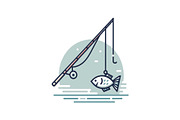 Minimal Fishing Rod Icon Vector Set, an Object Graphic by yasushie (Thumbnail 6 of 16)