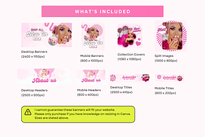 Bright Pink Shopify Website Banners