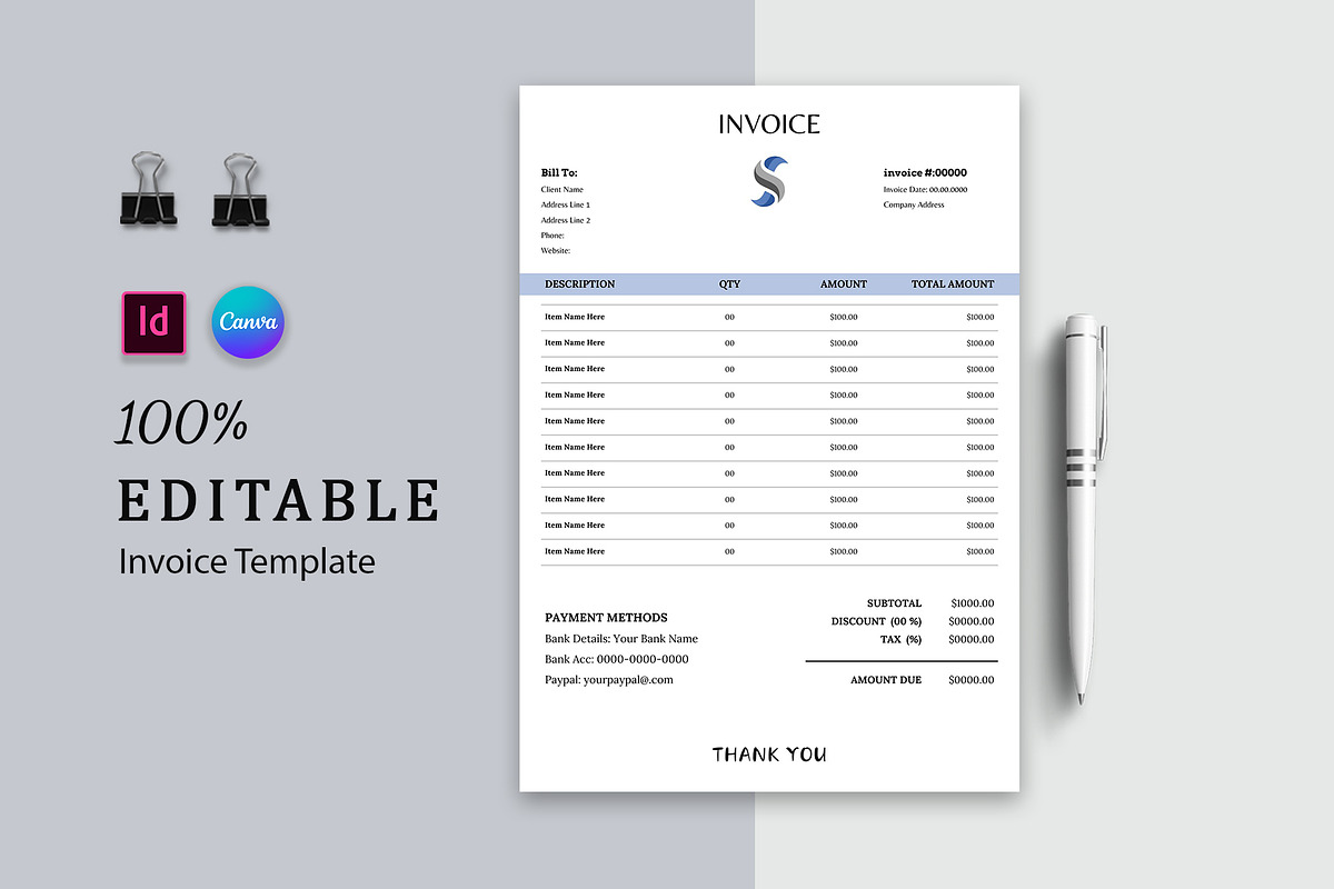 Business Invoice Template, a Stationery Template by Design Zone (Photo 1 of 3)