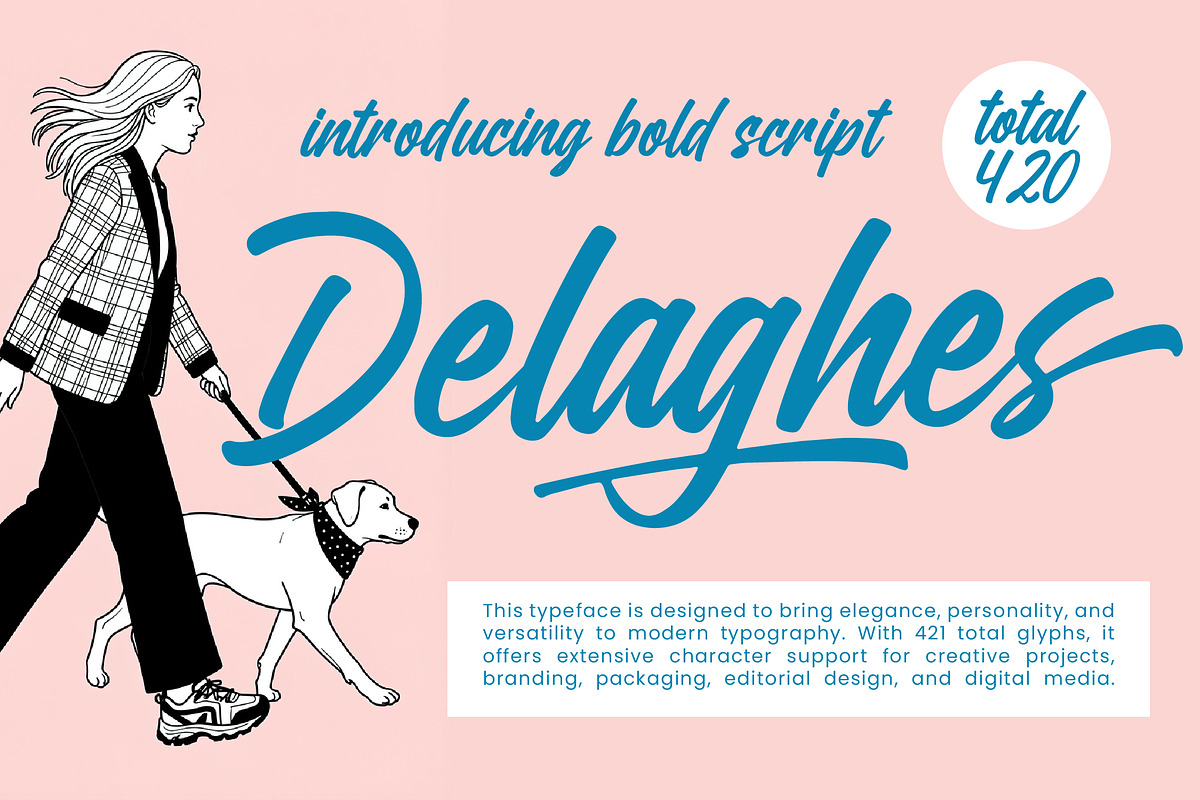 Delaghes - Bold Script Font, a Script Font by Letterena Studios Script (Photo 1 of 20)