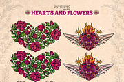 Hearts and Flowers Boho Vintage Set, a Decorative Illustration by Ink Stories (Thumbnail 8 of 24)