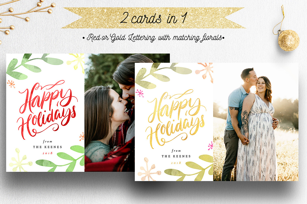Christmas Card Photoshop Template 09, a Card Template by Nifty Template Studio (Photo 3 of 11)