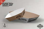 Paper Takeout Trays Packaging Mockup, a Packaging Mockup by INCDesign (Thumbnail 1 of 10)