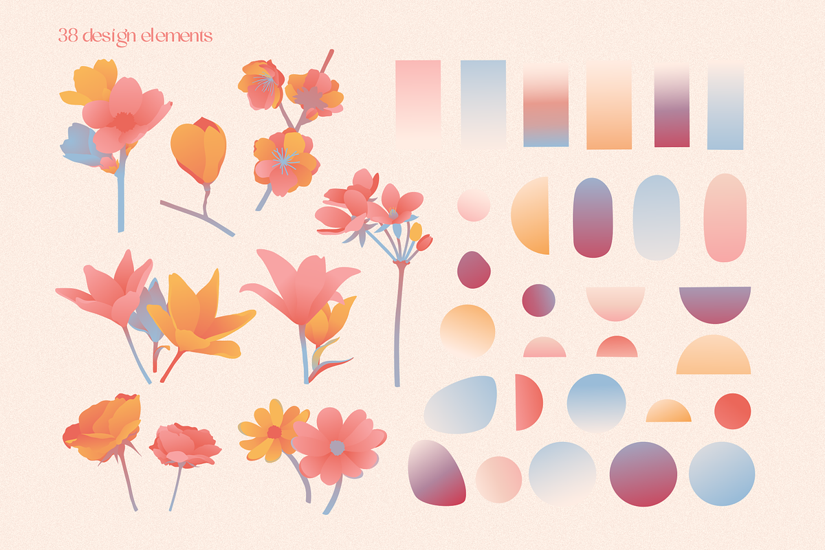 Flowers and shapes collection, an Object Graphic by Uniyok (Photo 2 of 8)