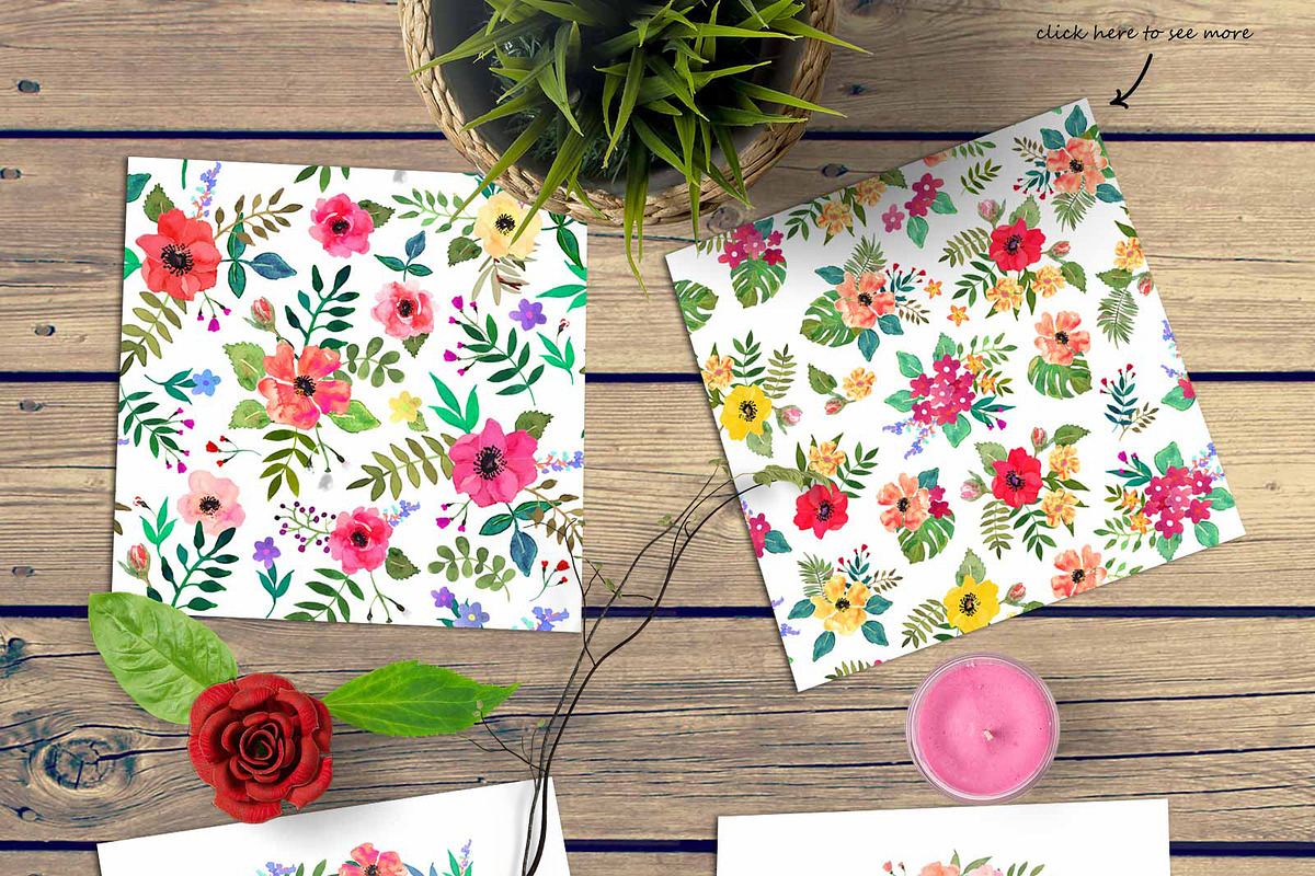 Watercolor flowers, an Illustration by Julycolor (Photo 2 of 4)
