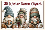 Winter Gnome Clipart, an Illustration by cherrydesign (Thumbnail 1 of 3)