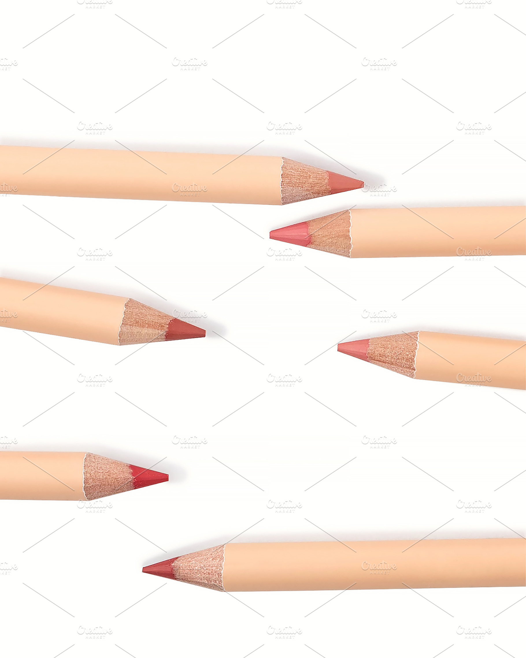Assorted Lip Liner Pencils on White Background, a Photo by vimart