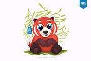 Big cartoon red panda. Tshirt, PNG., an Animal Illustration by KENO Mascots (Thumbnail 2 of 4)
