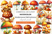 Mushrooms Fall Autumn Clipart, a Work Illustration by cherrydesign (Thumbnail 1 of 4)
