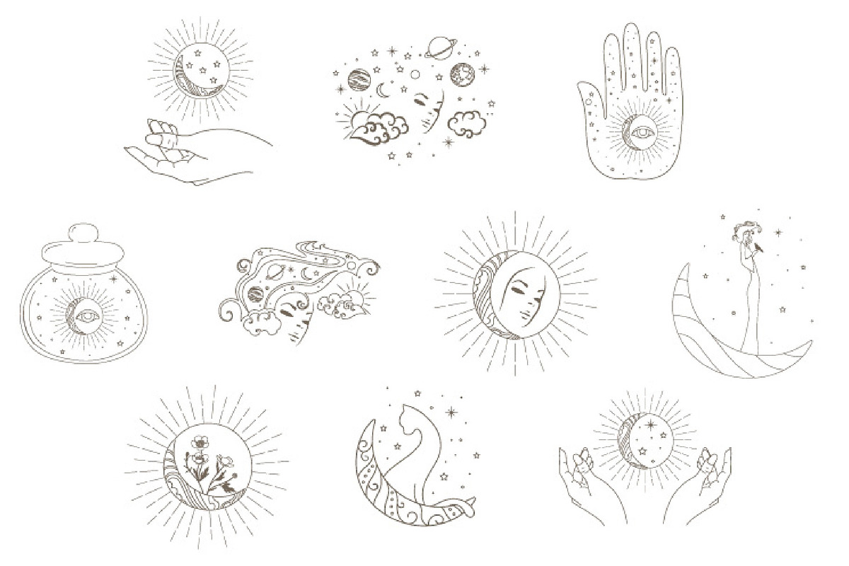 10 Zodiac, sun, moon and stars, an Illustration by Bloom21Art (Photo 3 of 4)