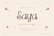 Saya — A Script for Tender Moments, a Handwritten Font by Lettra Studio (Thumbnail 1 of 19)