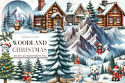 Watercolor Woodland Christmas Clipar, an Illustration by Designworld (Thumbnail 1 of 5)
