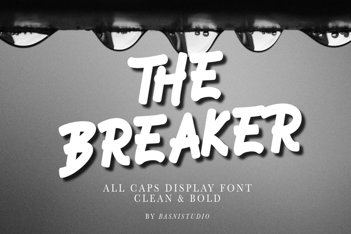 The Breaker is display font, a Slab Serif Font by Basnistudio (Photo 1 of 5)