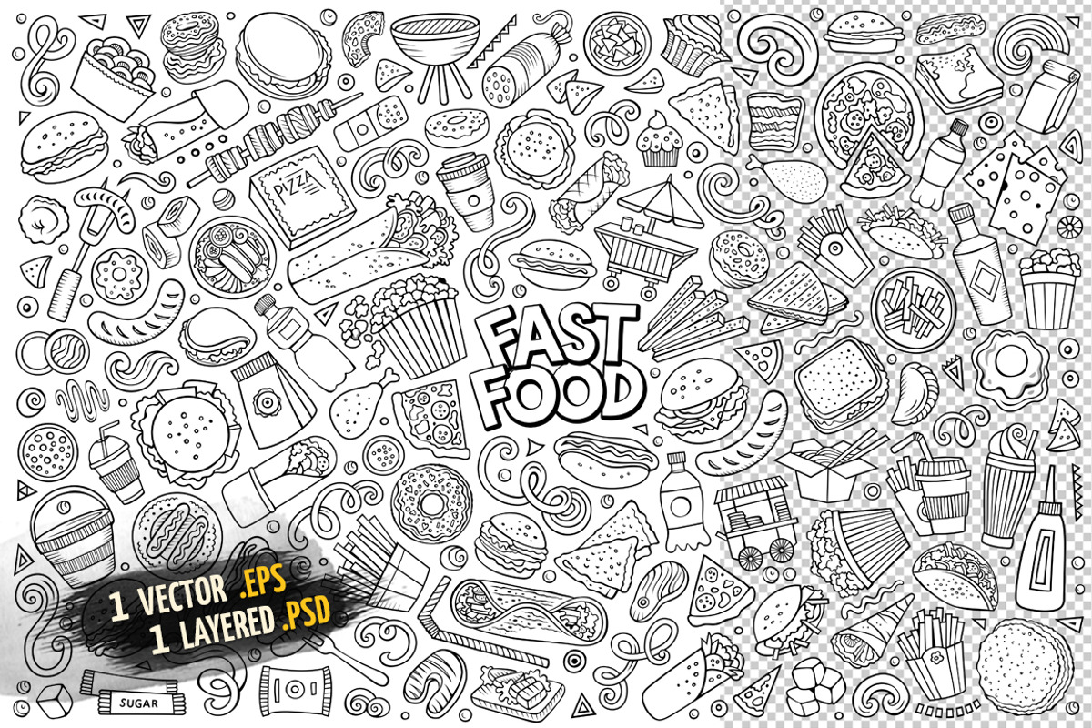 Fast Food Objects & Elements Set, an Object Graphic by BALABOLKA (Photo 3 of 4)