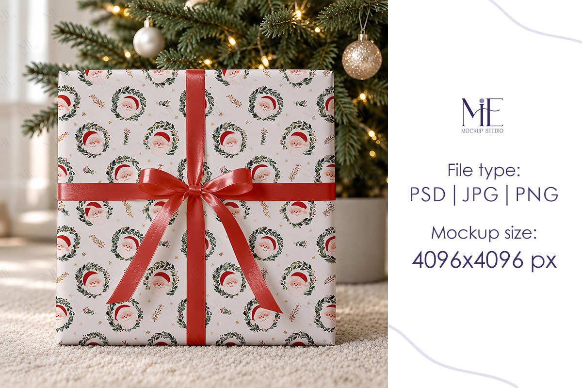 Christmas Gift Wrapping Paper Mockup, a Packaging Mockup by Mie Mockup Studio (Photo 5 of 7)