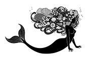 Fantasy Flowing Hair Mermaid Bundle, an Illustration by jahid234 (Thumbnail 12 of 31)