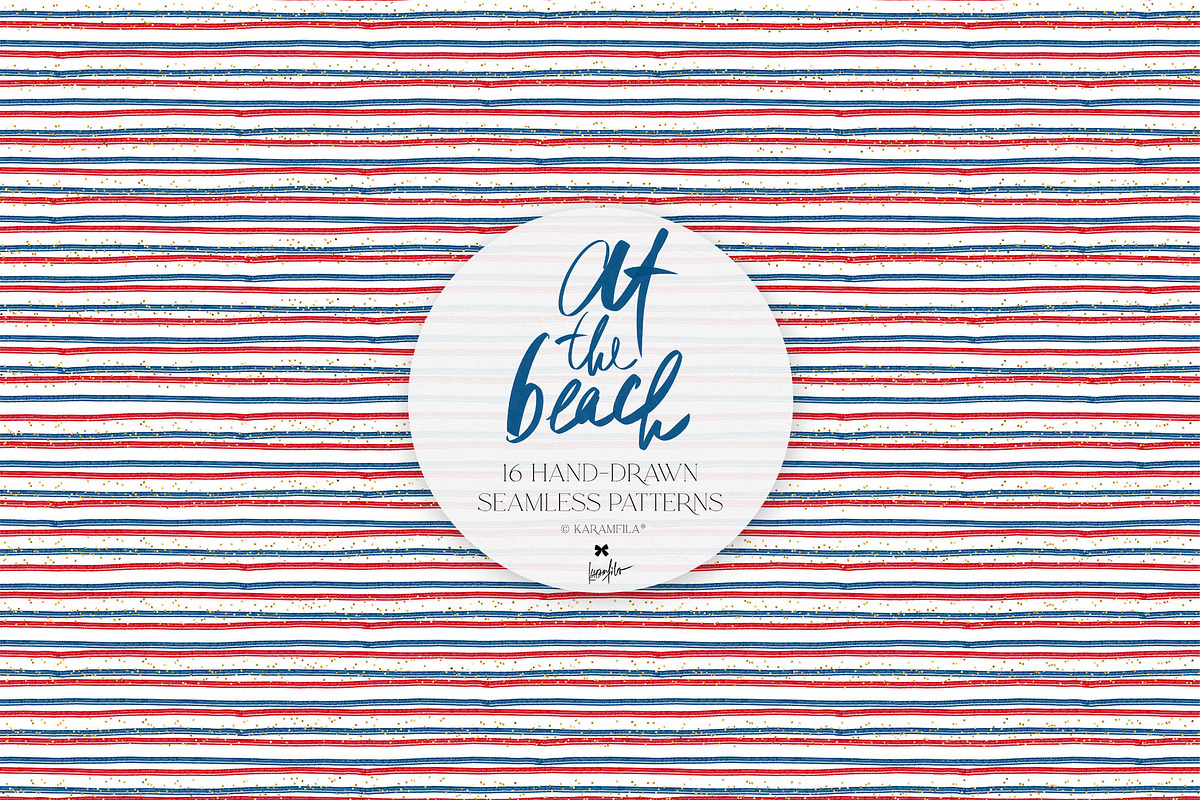Vintage Beach Nautical Patterns, a Pattern Graphic by KaramfilaS (Photo 3 of 19)