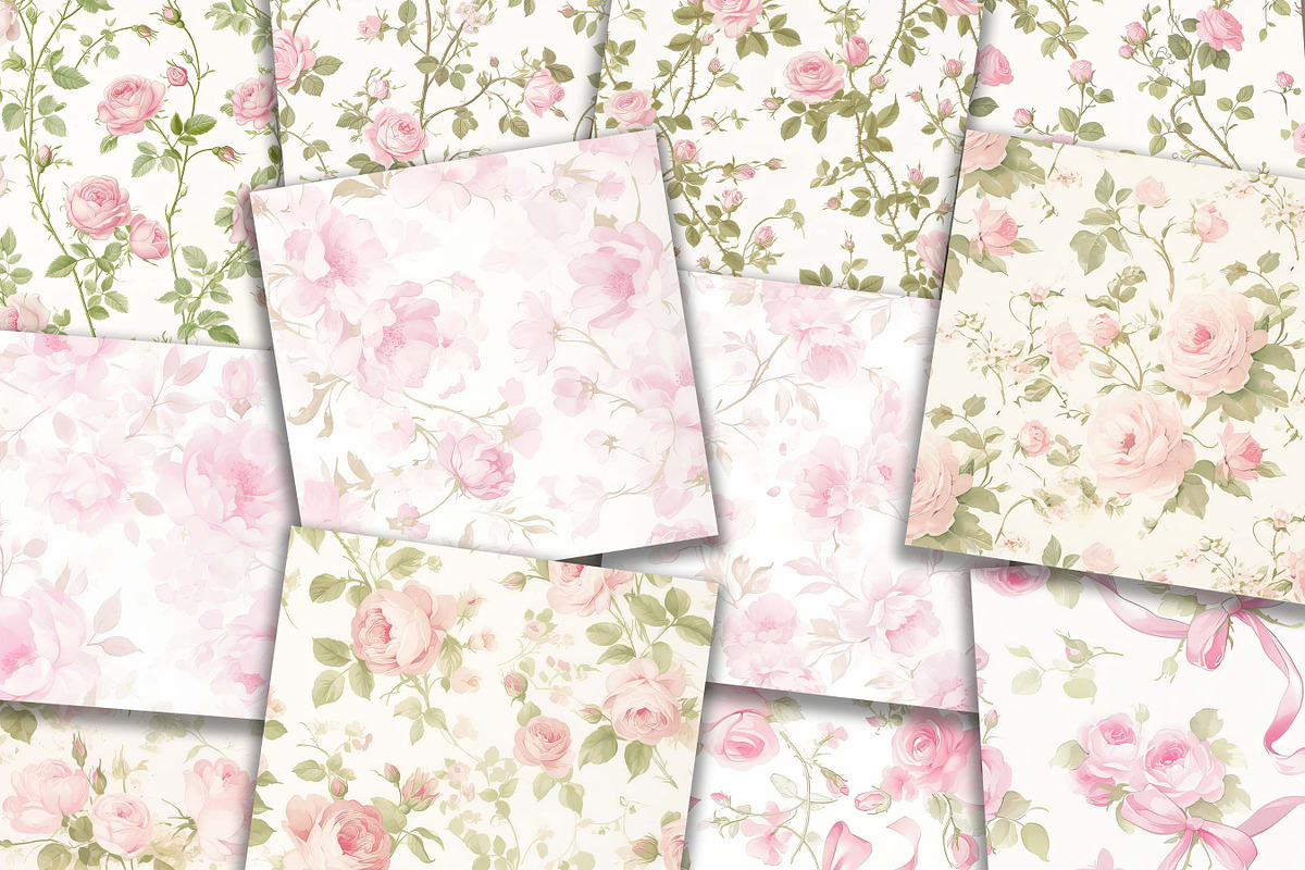 Rose Hydrangea Digital Paper, a Background Graphic by Design Scotch (Photo 6 of 8)