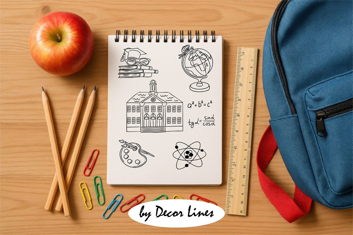 Back To School Doodles With Bows, an Education Illustration by Decor Lines (Photo 3 of 16)