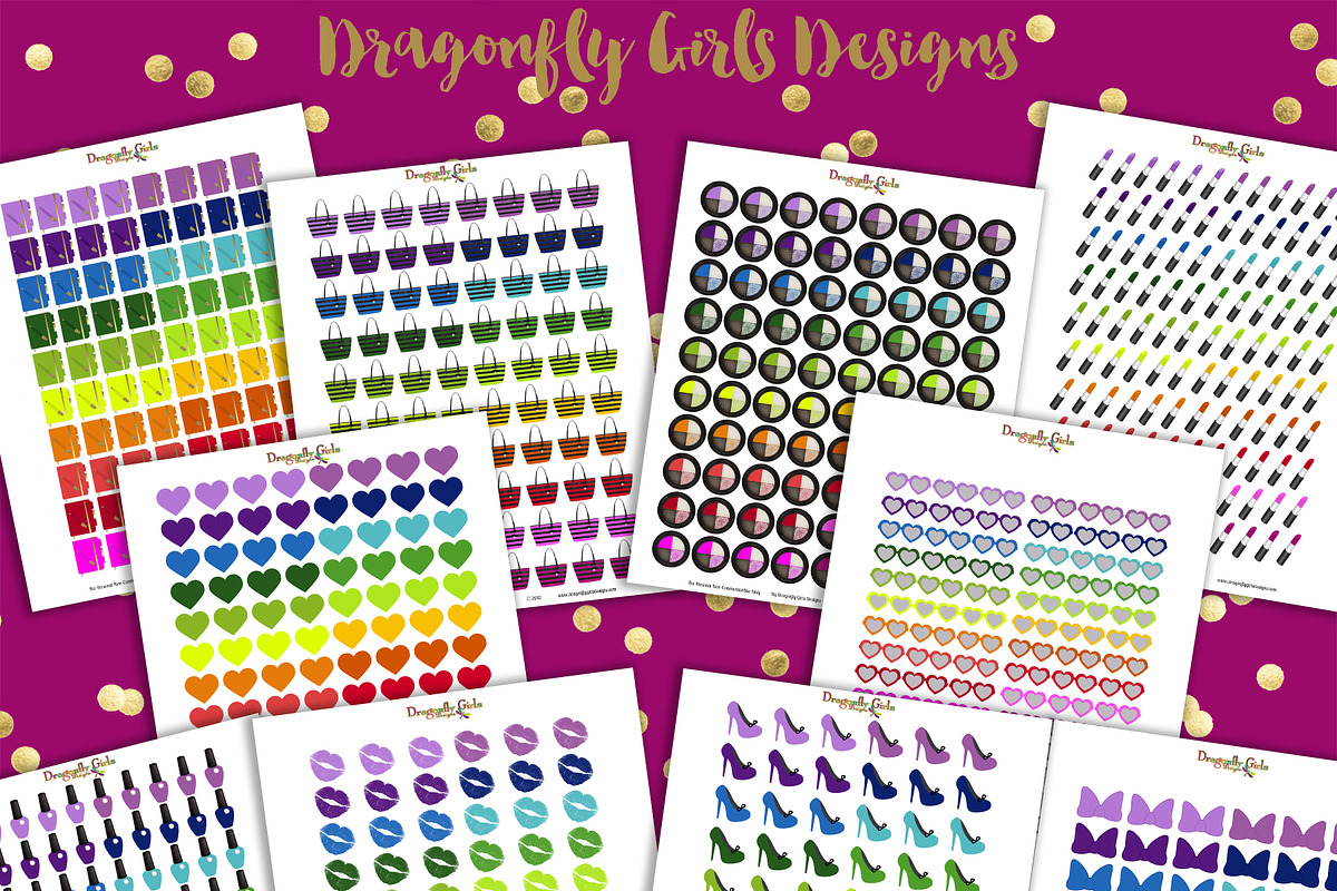 80 Page Rainbow Printable Stickers, a Graphic by Dragonfly Girls Designs (Photo 3 of 9)