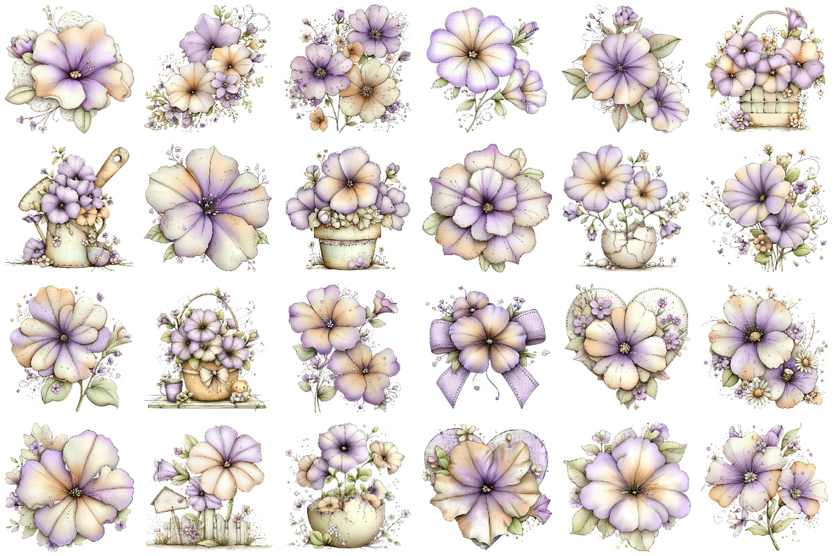 Spring Petunia Flower Clipart, an Illustration by designcity5 (Photo 2 of 5)