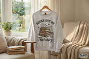 Books Are My Therapy PNG, Stack of, an Illustration by SharpMarketplace (Thumbnail 3 of 4)