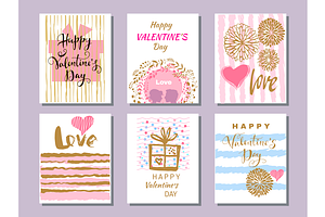 Happy Valentine's Day. Set cards