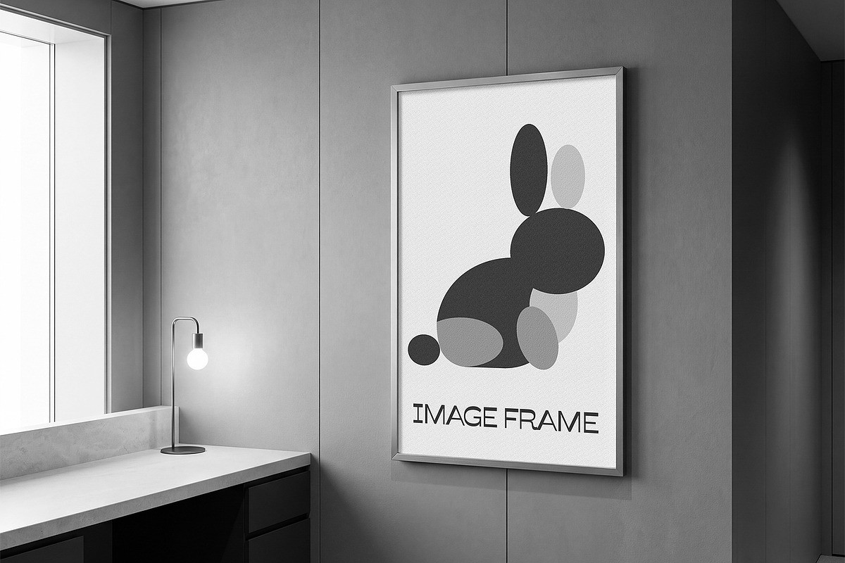 Modern Interior Wall Art Frame Mockup