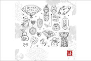 Japanese doodles, an Illustration by Elina_Li (Thumbnail 13 of 13)