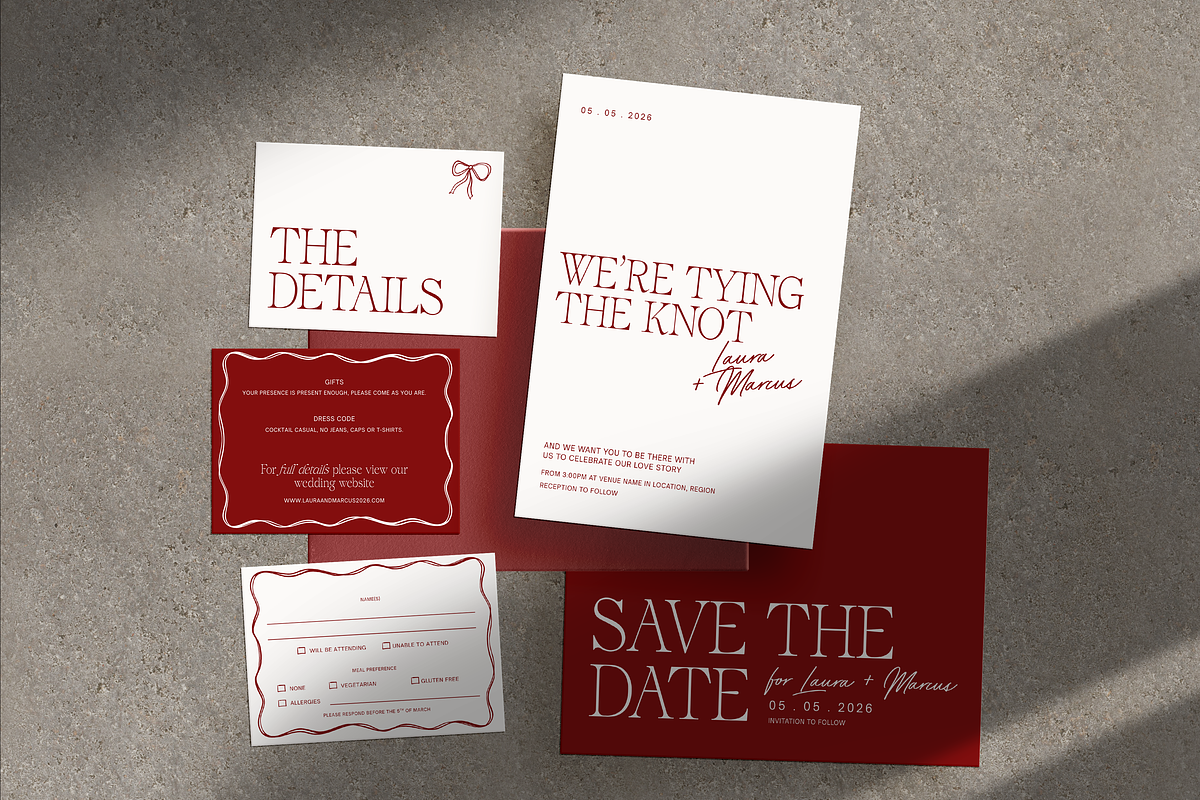 Tie the Knot Wedding Invite Suite, a Stationery Template by BY AVA — studio (Photo 2 of 3)
