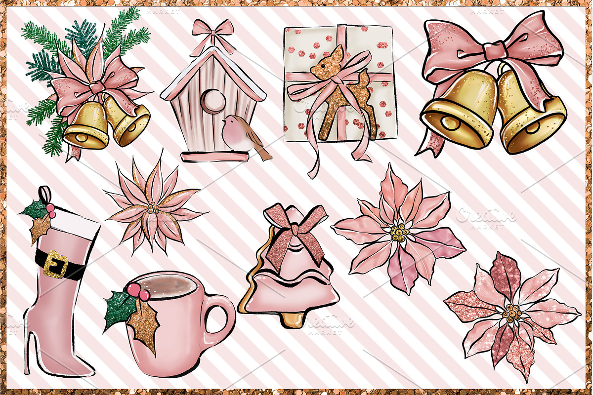 Christmas Clipart Png set, a Decorative Illustration by The GG Shop (Photo 6 of 9)
