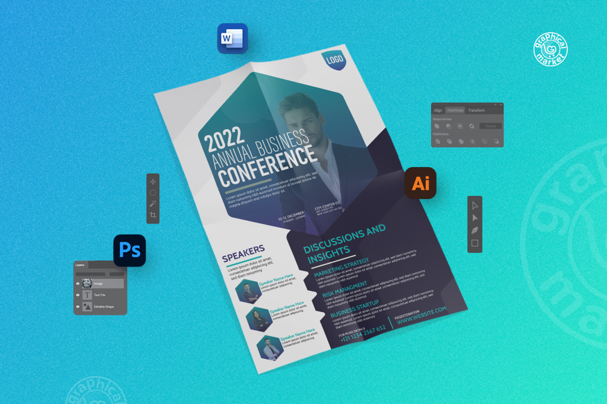 Business Conference Flyer V1, a Flyer Template by GraphicalMarket (Photo 6 of 6)