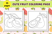 Cute Fruit Coloring Pages For Kids, a Food Illustration by Salaly (Thumbnail 3 of 8)