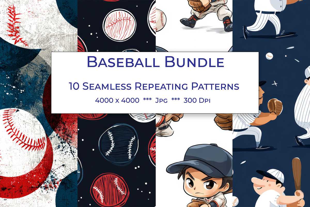 Baseball Graphics Bundle, a Pattern Graphic by karenfoleyphoto (Photo 1 of 4)