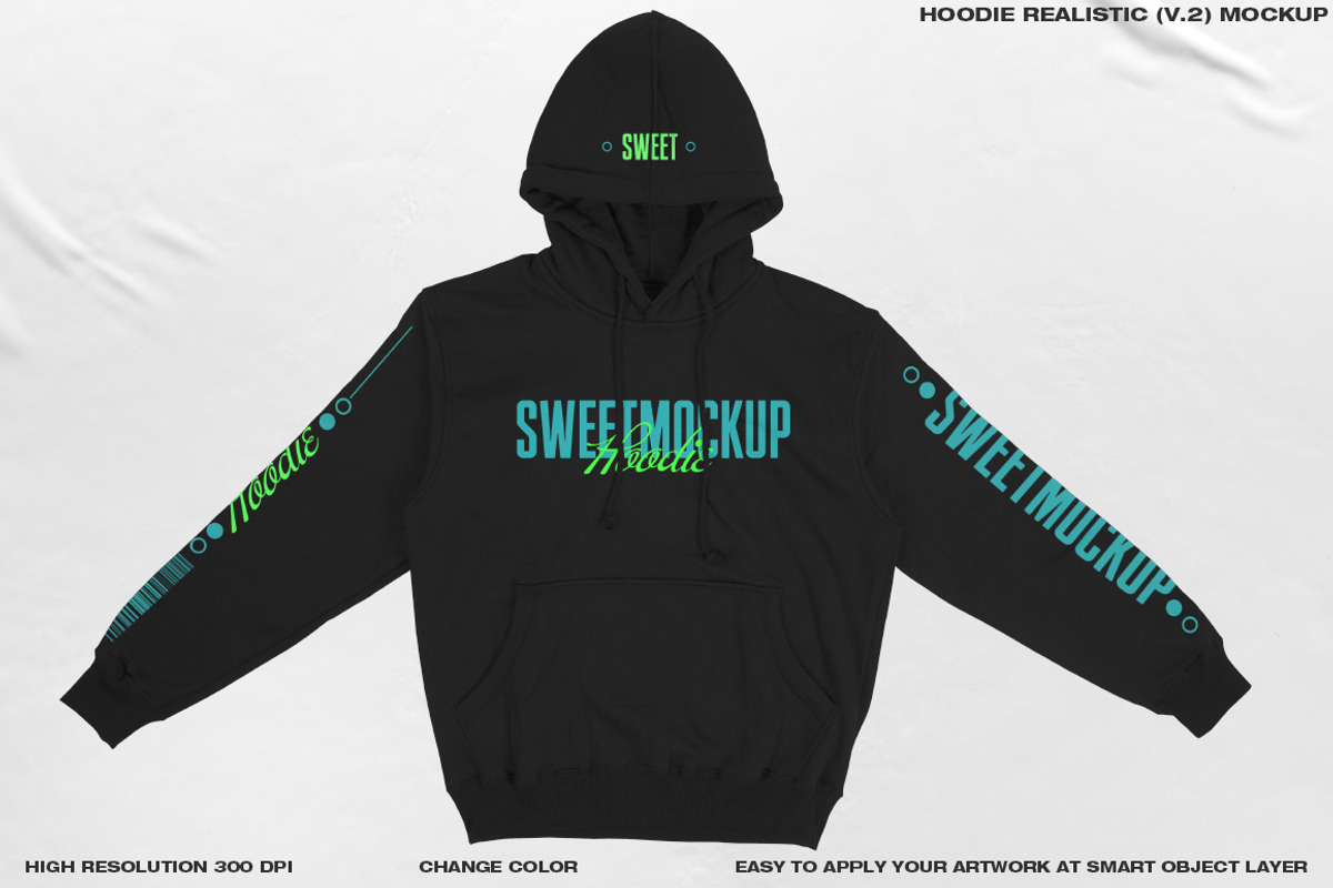 HOODIE REALISTIC (V.2) MOCKUP, a Hoody Mockup by DaldSgh (Photo 2 of 12)