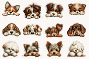 Breeds of Peeking Dogs New Clipart, a Seasonal Illustration by Designworld (Thumbnail 2 of 10)