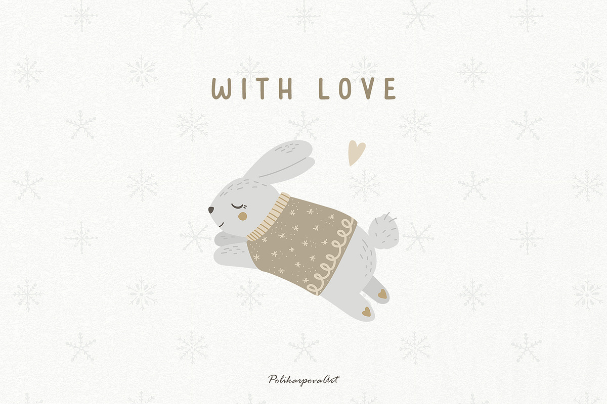 Christmas animals for kids clipart, an Animal Illustration by polikarpovaart (Photo 12 of 12)