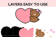 Cute Bear with Heart SVG, an Illustration by TheHitShop (Thumbnail 10 of 10)