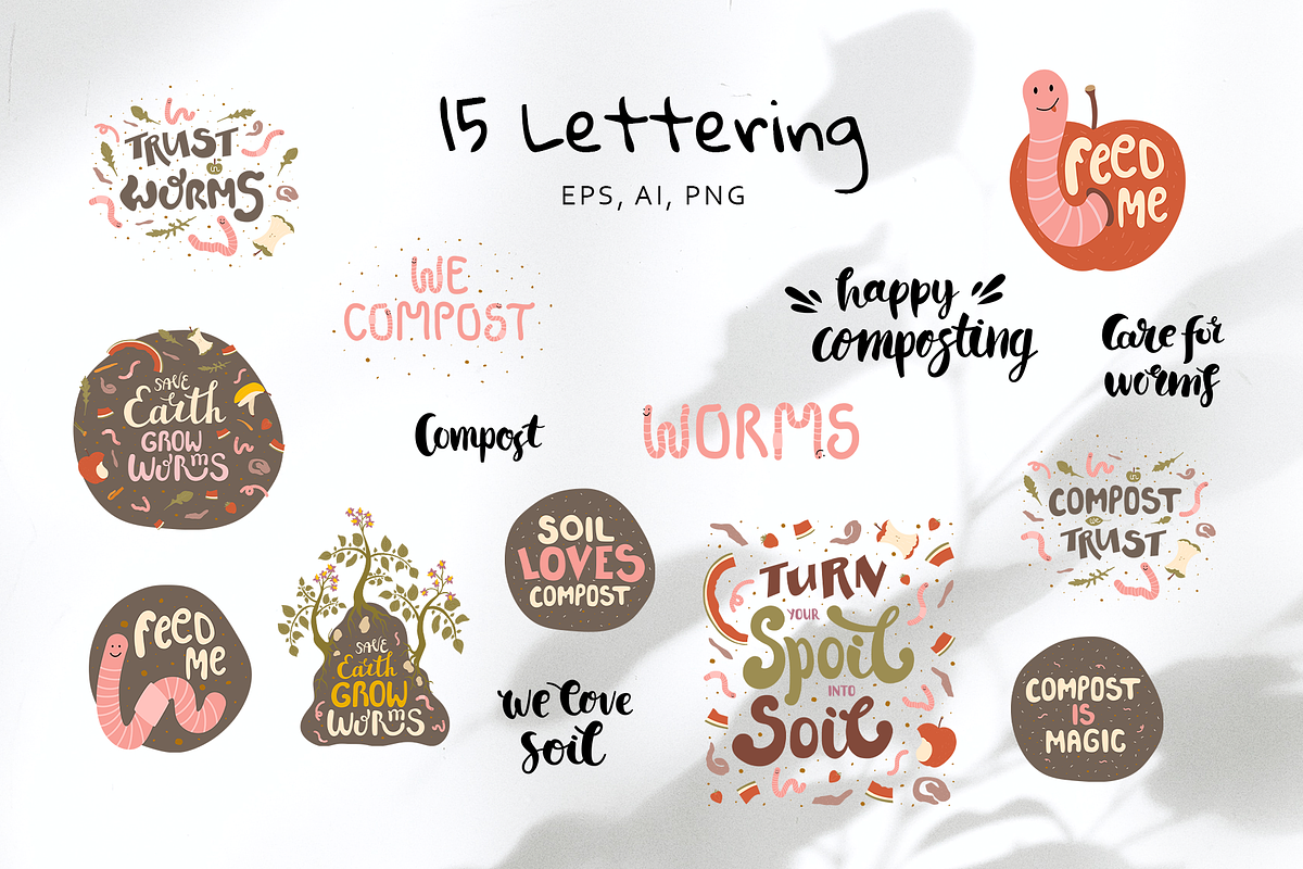 Vermicomposting clipart, an Illustration by Walrus Darya (Photo 5 of 14)