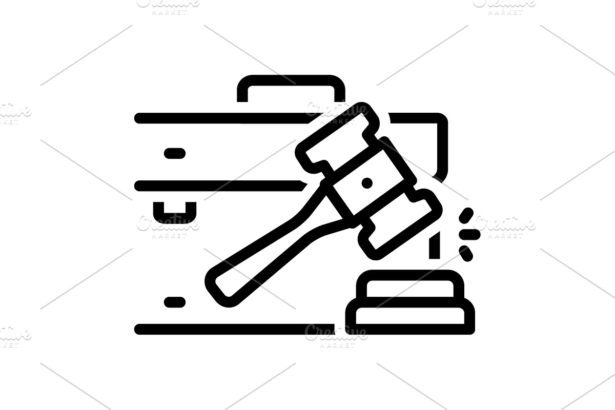 Case justice black icon, an Outline Icon by Creative priyanka