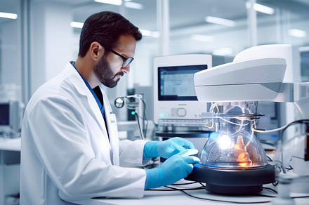Scientist Working in the Laboratory, a Health & Medical Photo by angellodeco