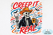 Halloween Skeleton Creep It Real PNG, a Seasonal Illustration by Daily.Designs (Thumbnail 1 of 5)