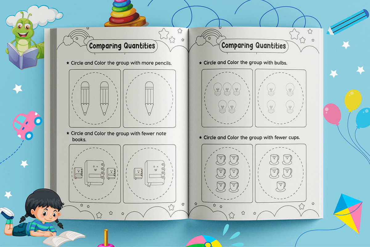 Kindergarten Math Activity Worksheet, a Print Template by Book2bees (Photo 5 of 23)