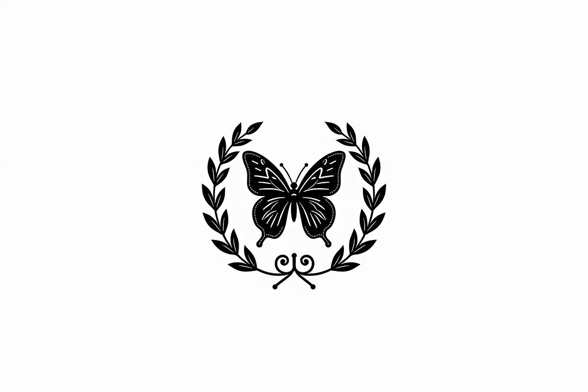 Rose Butterfly Wreath Silhouette —, an Illustration by Amazin_art (Photo 3 of 25)