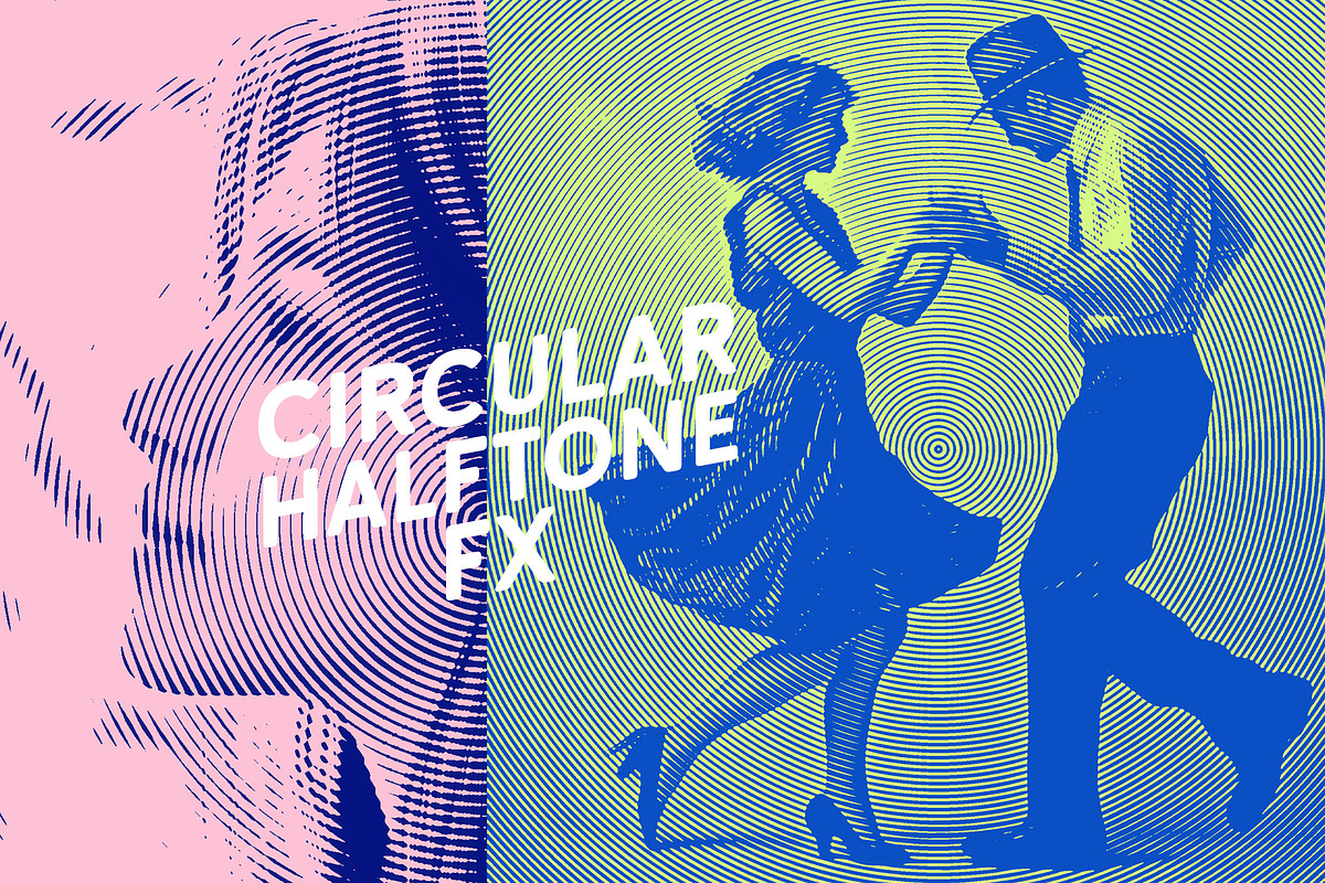 Circular Halftone Pattern Photoshop, a Layer Style Add-On by LESZ Design (Photo 1 of 6)