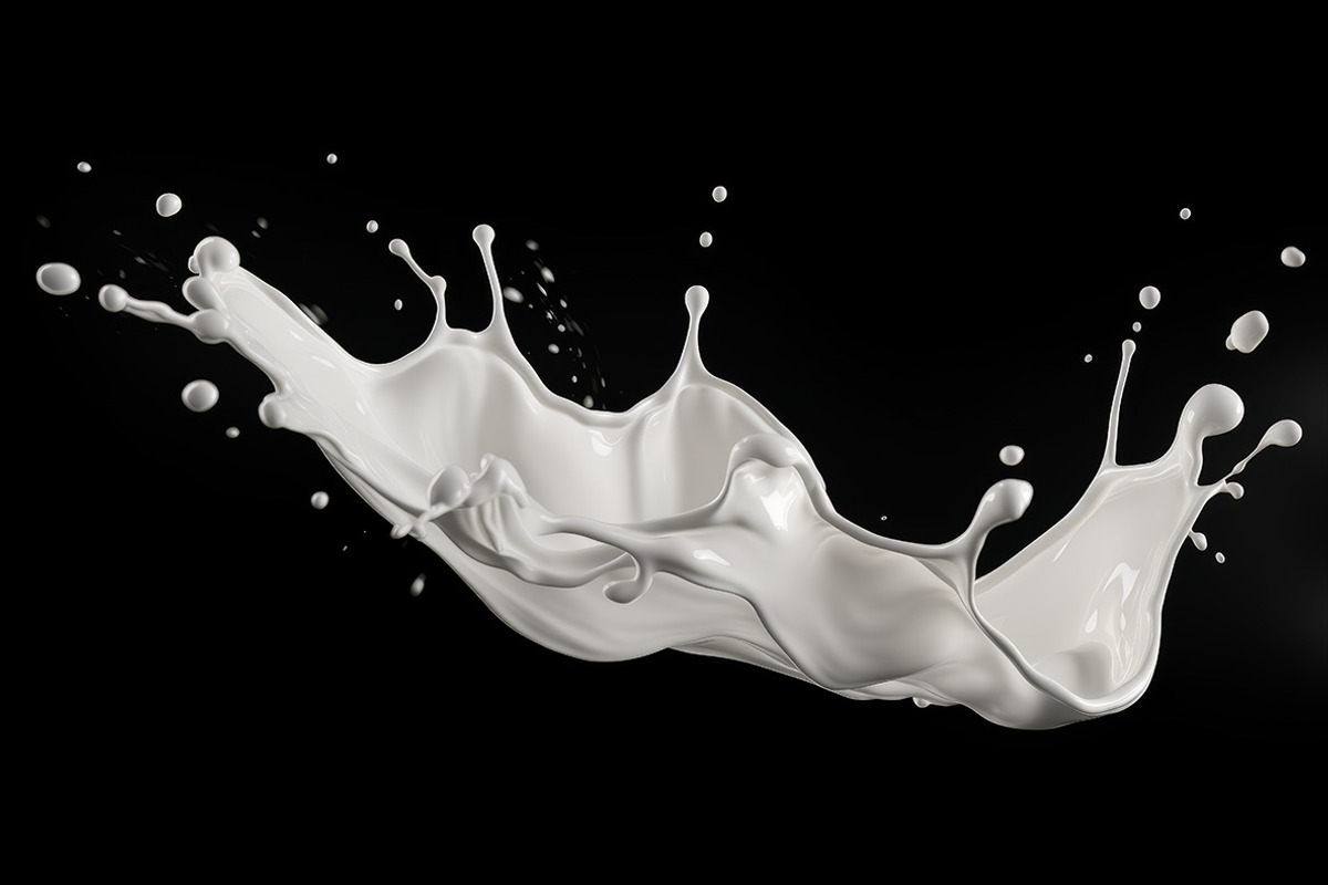 36 Milk Splashes on black background, an Object Illustration by Handmadefont (Photo 7 of 10)