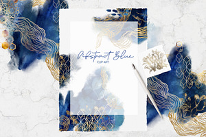 Abstract Blue Watercolor Collection